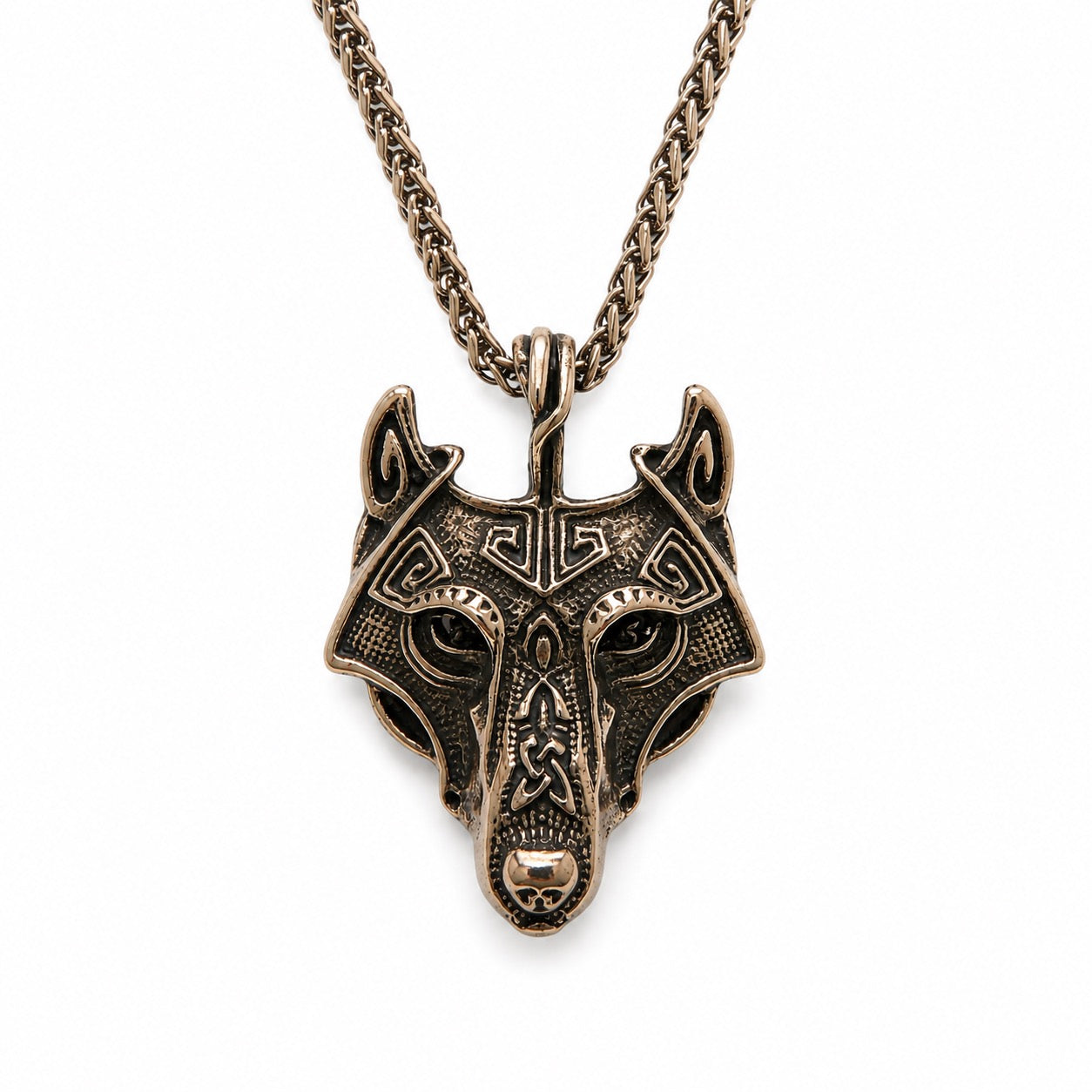 Norse Wolf Pendant Necklace, Stainless Steel Viking Wolf Head on 24" Chain, Ancestral Warrior Talisman | The Moonlit Hollow